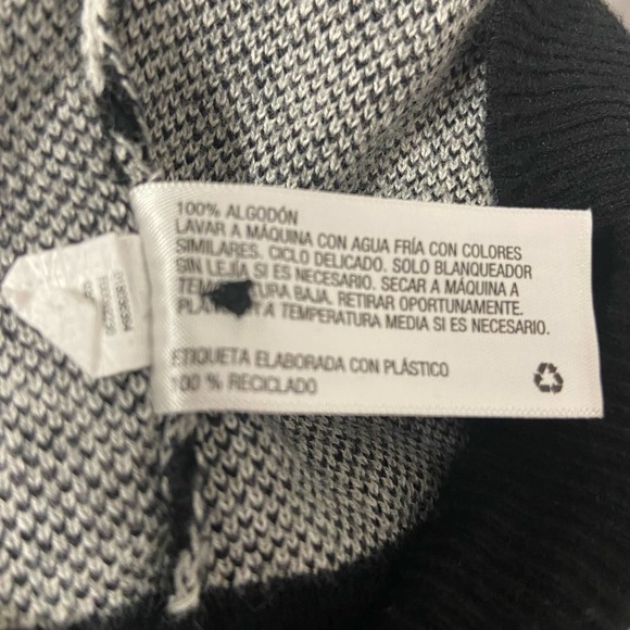 Merona Sweater Button Up Size L Cotton Black & White - Picture 7 of 9